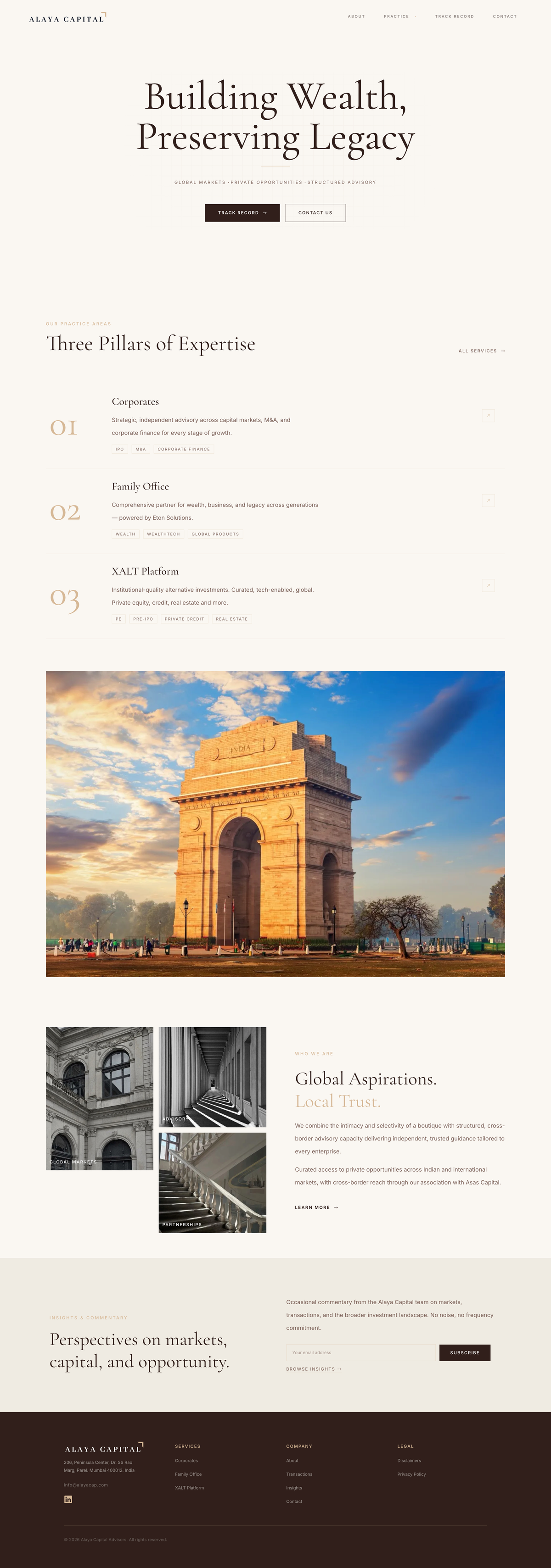 Alaya Capital — full website screenshot