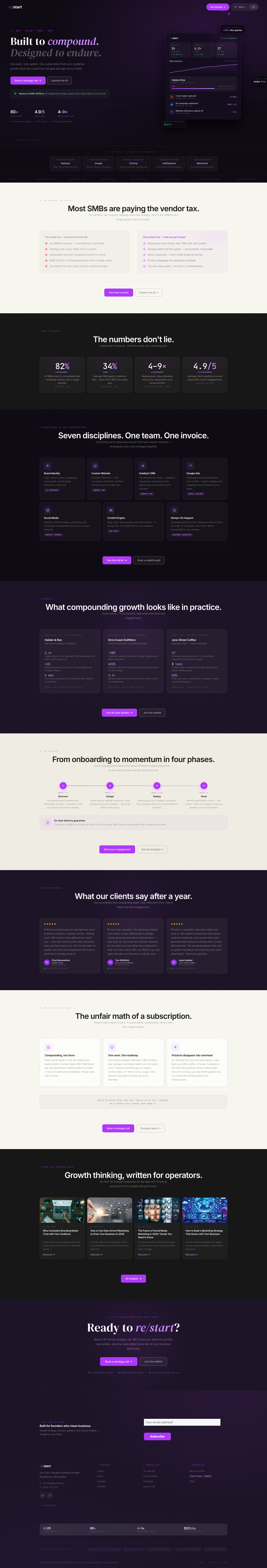 Restart — full website screenshot