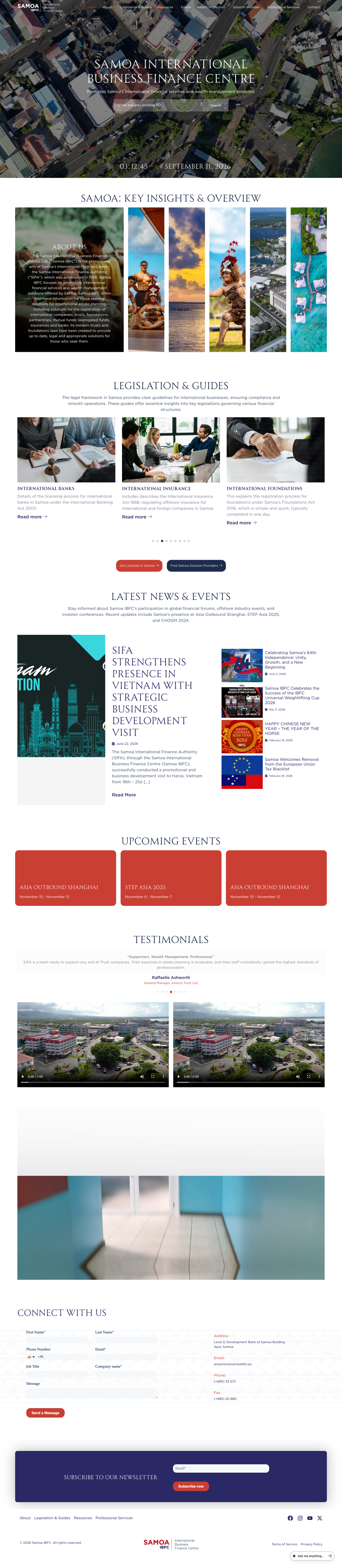 Samoa IBFC — full website screenshot
